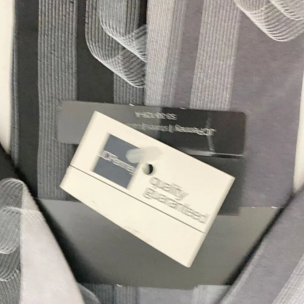 #5579 J. Ferrar Black and Gray Men's Striped Necktie, Tie 57x4